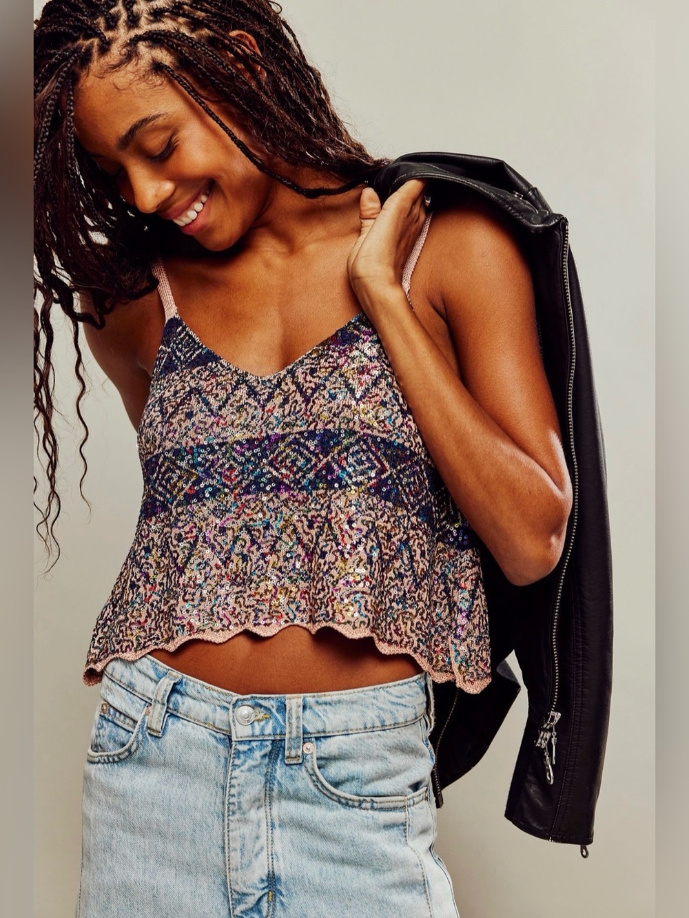 NWOT Free People Shimmy Tank - Twilight Rose Combo - Picture 4 of 9
